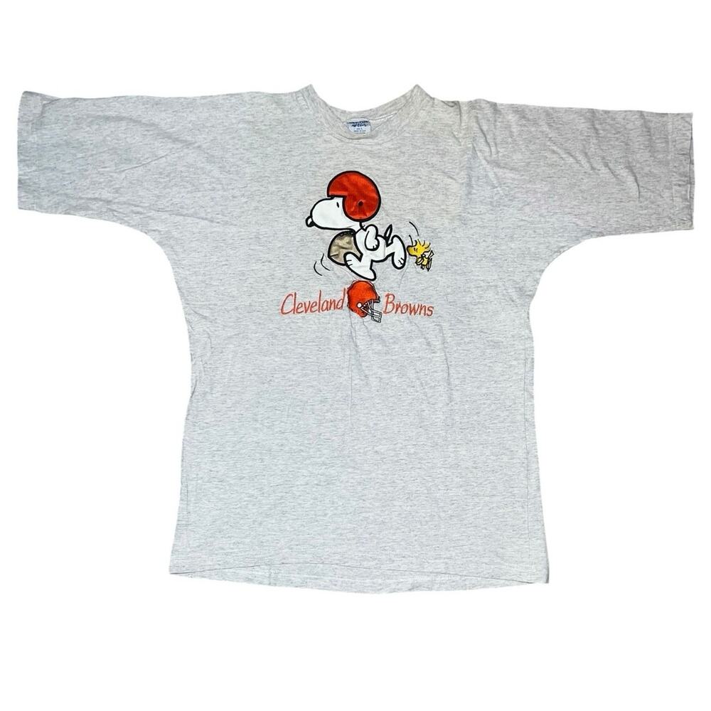 Vintage 90s Cleveland Browns football  Snoopy Joe embroidered T-shirt sz large
